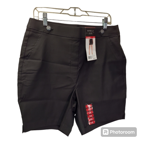 Rafaella Pants - Rafaella Ladies Stretch Bermuda Black Shorts Size 14 New
